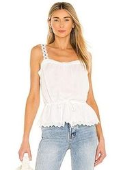 PAIGE Zherra Cami Women's Large White Sleeveless Embroidered NWOT