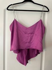 Purple Satin Crop Top