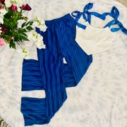 Cobalt Blue Plisse Pants