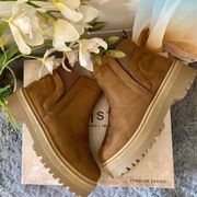 Tan Faux Suede Boots