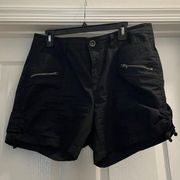 Style & Co. Womens Flat Front Casual Shorts Zip Pockets Size 14P Black