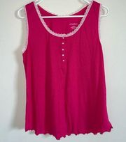 xhilaration tank sleep size large pink white lace LIKE NEW