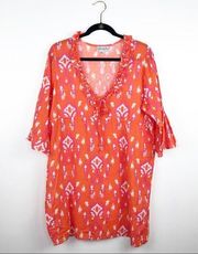 Mud pie linen boho printed tunic dress