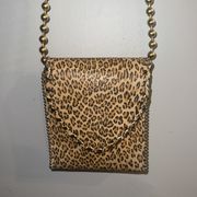 LEATHEROCK NINA ARJANI Vintage 90’s Leopard Print Leather Crossbody Bag