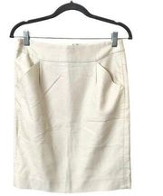 JCREW The Pencil Skirt in Ivory Sz 2