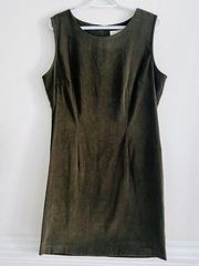 Vintage Worthington Green Soft Suede Feel Form Fitting Pencil Dress ~ Size 14