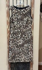 Anne Klein cheetah print sleeveless midi dress