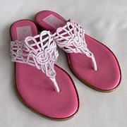 Lilly Pulitzer leather flip flops