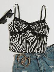 SheIn cheetah and zebra print tank tops