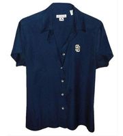 Antigua SD San Diego Padres Button-Up V-Neck Navy