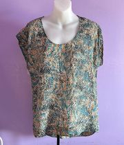 BDG Pullover 100% Silk Blouse Short Sleeve Size Medium