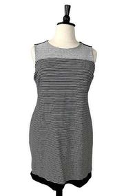 Isaac Mizrahi IMNYC Women's Black White Stripe Ponte Knit Sheath Dress Size XL