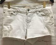 White denim cut off distressed shorts Max Jeans 4