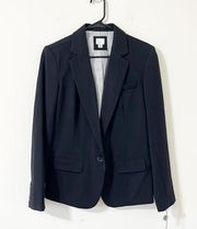 A New Day Black One Button Essential Blazer Jacket Size 8 NEW