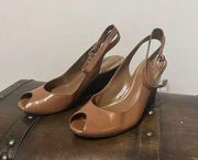 Lauren Ralph Lauren women brown shoes open toe size 8