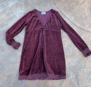 Vintage Y2K Juicy Couture V Neck Velour Dress