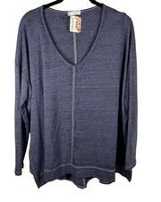 Free People  Movement Split Side Open Pullover Burnout Tee Shirt Top Blouse M