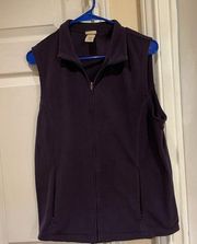 LL Bean misses purple fleece 100% polyester vest. Size Large