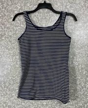 Duluth Trading Co Women's Blue Striped No Yank Tank Top - Size Medium - Utility