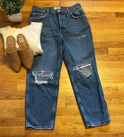 Free People Distressed Mom Jeans