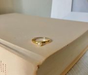 Vintage “Zelda” Pearl Gold Minimal Adjustable Ring Femme Classic Petite Tiny 