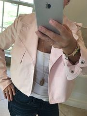 I Heart Ronson Baby Pink Cropped Sueded Jacket Small S