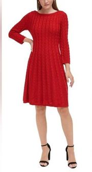 NWT Jessica Howard Red Flowie Sweater Dress Size L