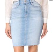 l’agence montecito denim raw hem jean skirt