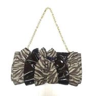 Vintage Y2K Rampage zebra striped clutch chain strap detail purse