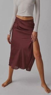 Intimately Free People Midi Skirt Sweet Talker Half Slip Satin Skirt