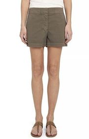 Theory Patton Mini Shorts in Ash Cotton Blend Size 8 NWT