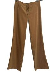 Star City Y2K Lace Up Front Tab Chamois Flare Pants Size 7 Medium Bratz Style