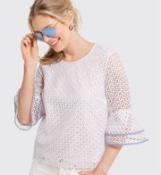 Draper James Eyelet Bell Sleeve Top