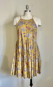 Yellow Fall Floral Flowy Sundress