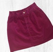 Vintage Lee Riders Maroon Corduroy Skirt Sz 9