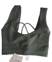 Cloud Seamless Strappy Bra Olive Green Size S NWT