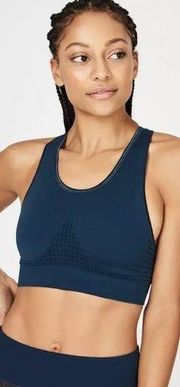 sweaty betty stamina navy blue workout sports bra