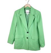 Avec Les Filles Bright Green Blazer Jacket Notch Lapel Women's Size Medium