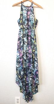 L’amour  Daniella Geometric Multi Colored High Low Dress Size XS