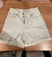 High Waisted Light-Wash Jean Shorts