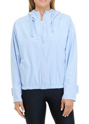 Body And Sol By  Cropped Windbreaker Baby Blue Jacket Hoodie Womens Small New Anarak