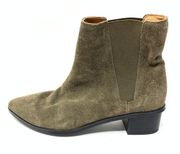 ASH Women's Size 39 US 8 Suede Chelsea Ankle Bootie Olive Green Boots