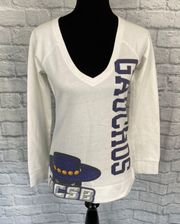 UCSB Gauchos women M cotton blend collegiate wear v-neck Longsleeve sweatshirt 