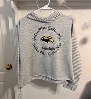 Sideline Apparel Womens  Southern Miss Gray Striped Pullover Hoodie