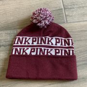 VS pink burgundy beanie