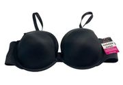 Maidenform Womens Bra Size 38C Black Self Expressions Plunge Push up Bra 5656