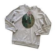 BP Nordstrom Gray Abstract Rose Graphic Hoodie Sweatshirt Medium