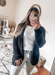 Kensie black fuzzy cardigan