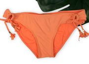 Braided Tassel Tie Bikini Bottoms in Tangerine