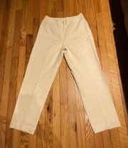 Vintage  Linen Collection high rise Mom skinny ankle crop casual Dress Pants trousers culottes 8